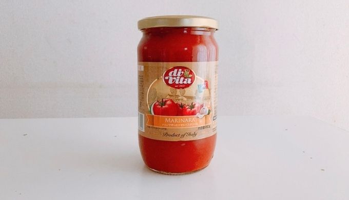 業務スーパー トリノで作ったトマトパスタソース 星3つ ペースト状で使いやすい シンプルな味なのでアレンジしていろんな料理に使いやすそう
